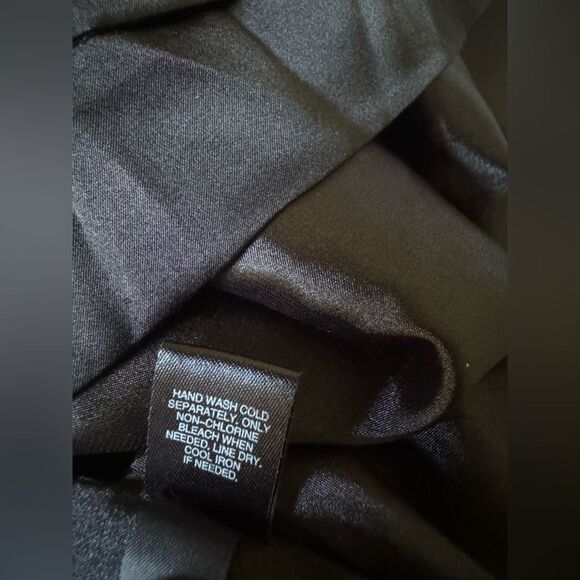 Express Design Studio silk black ruched mini dress with back zipper size 10 - Picture 9 of 9